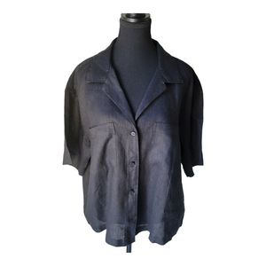 H&M Linen Resort black Shirt ( NWT)